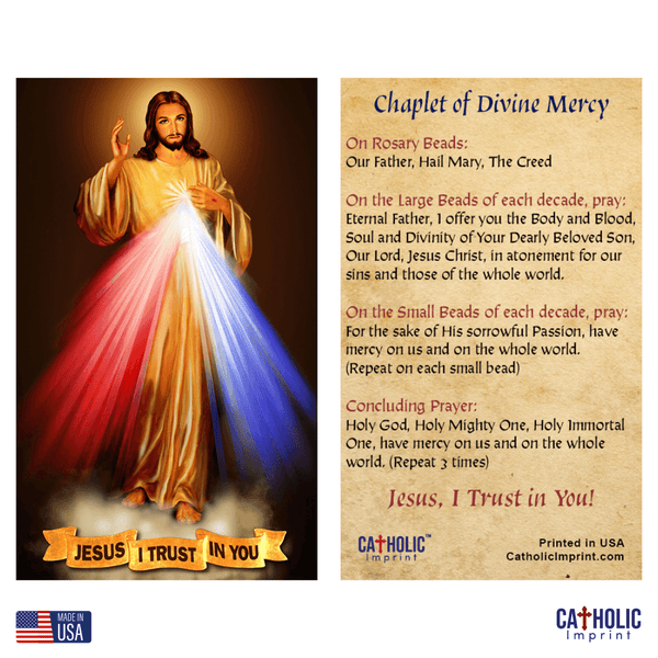 Divine Mercy Chaplet Prayer Card - Divine Mercy Prayer Card | Durable ...