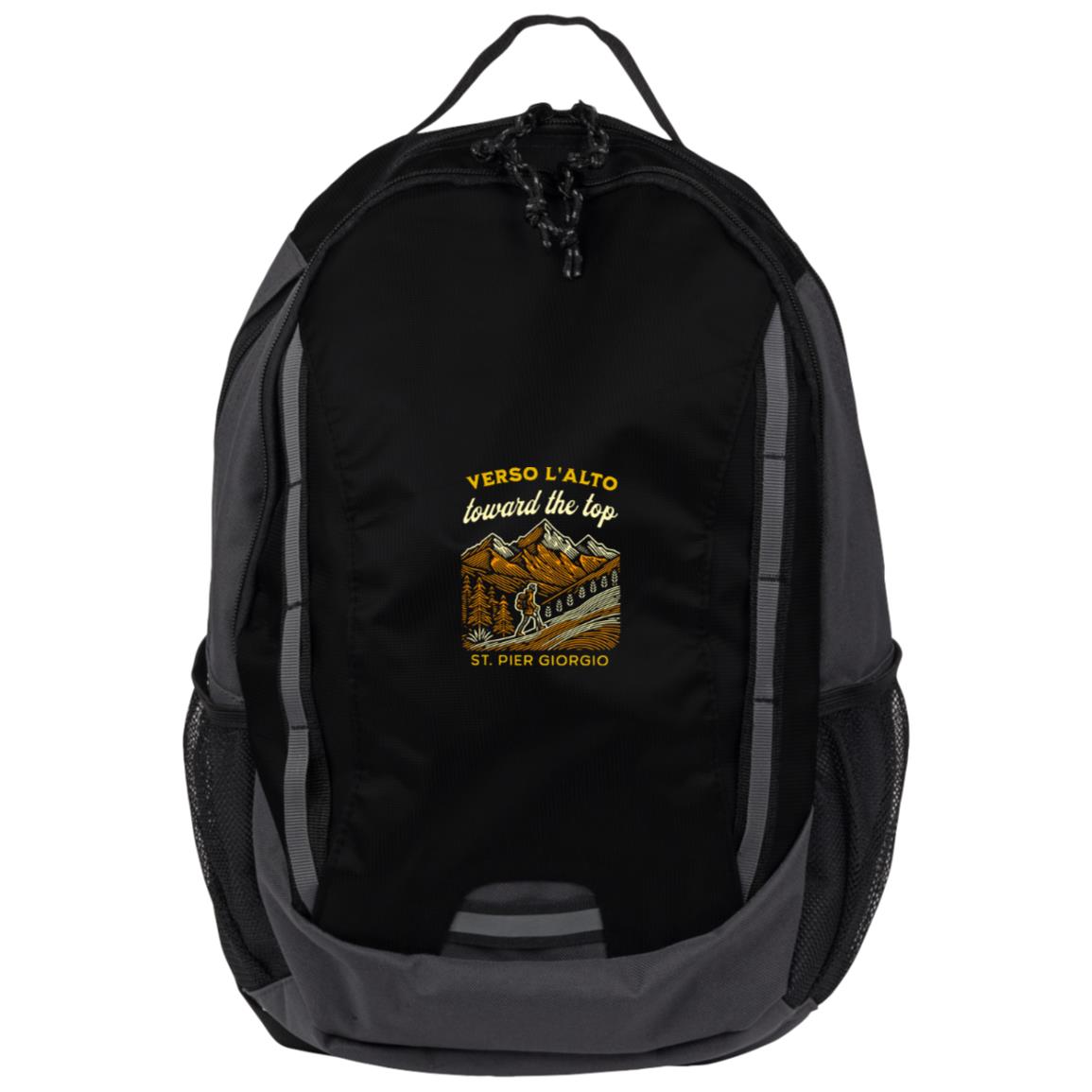 St. Pier Giorgio Backpack, Verso L'Alto, Toward the Top Back to School – Catholic Imprint