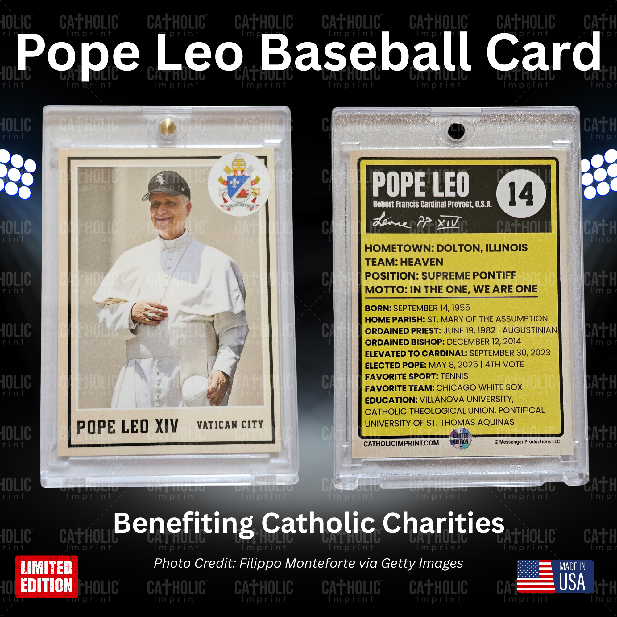 Pope Leo Chicago White Sox Baseball Fan Wearing Sox Hat