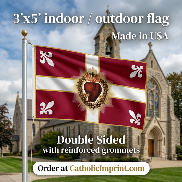 Sacred Heart of Jesus Flag — Indoor & Outdoor Catholic Flag – Catholic ...