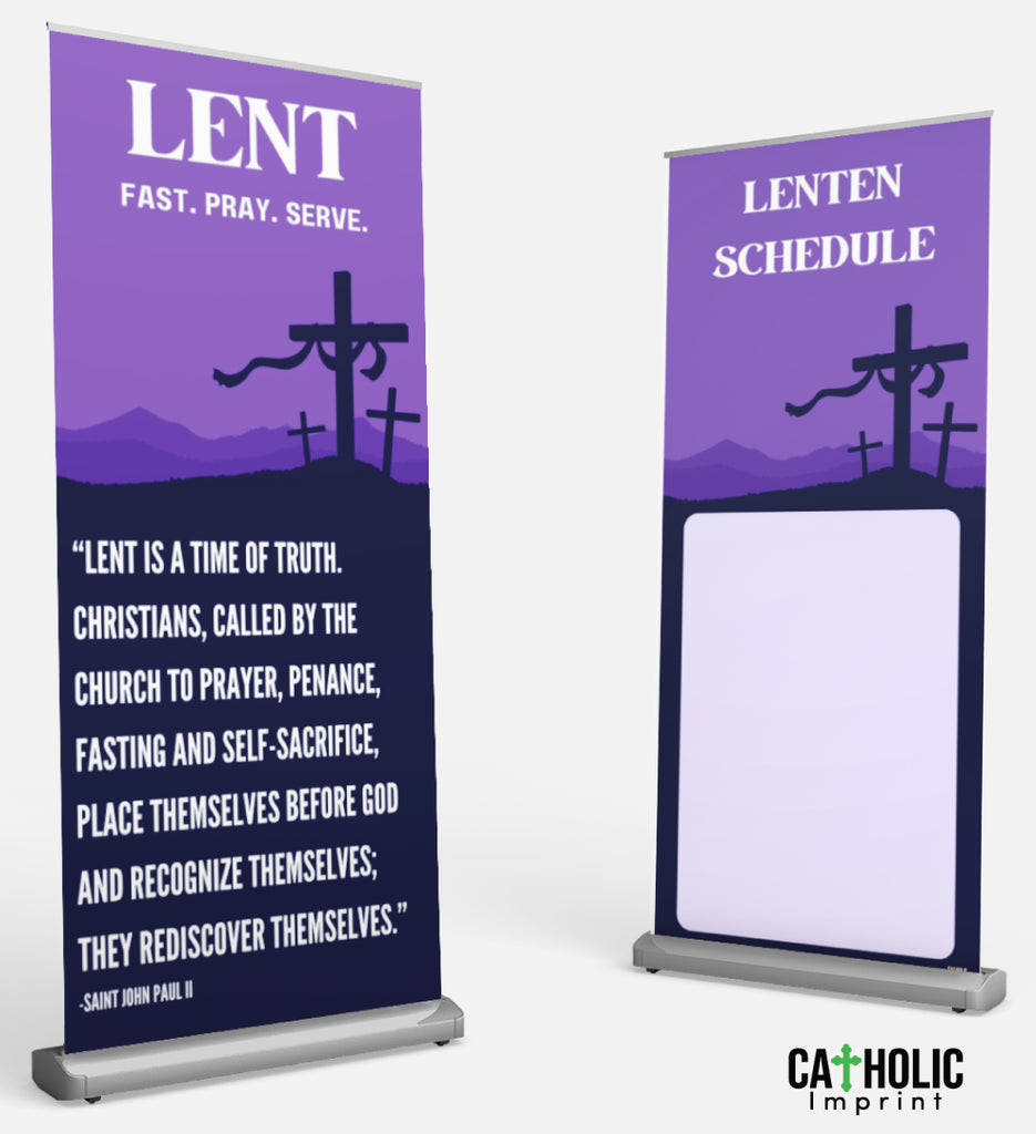 Lenten Retractable Banner Set for Parishes | Catholic Imprint