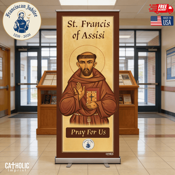 St. Francis of Assisi Icon Retractable Banner - St. Francis Icon ...